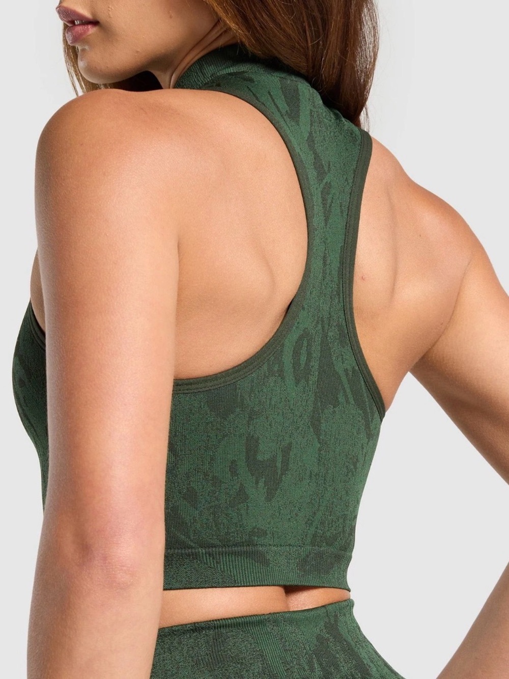 Gymshark Dark Green Zip-Front Cropped Jacket - Picture 2 of 4